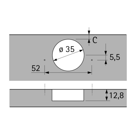 ПЕТЛЯ INTERMAT 9944,УГОЛ 125ГР ,ЧАШКА TH42D35,НА СРЕДНЮЮ СТЕН КУ(B3)