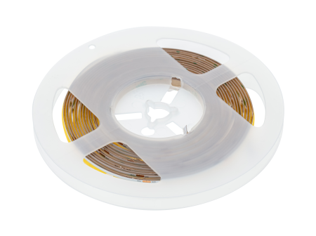 Светодиодная лента LED COB, 1600 диодов, 12W, 40W/5м, без силикона, 8мм, катушка 5м, теплый белый