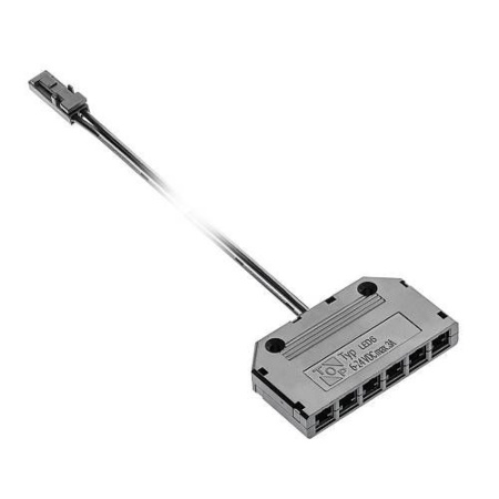 Колодка соединительная на шесть разъемов, с MINI AMP провод 2м черный