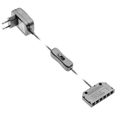 Блок питания для светодиодов 220/12V 6W, IP20, с проводом, выключателем, распределителем