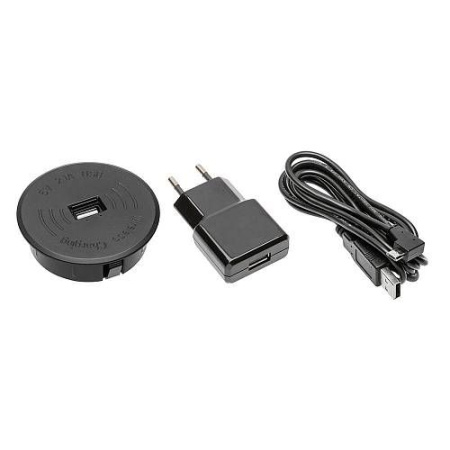 Беспроводное зарядное устройство с источником питания и кабелем USB 2м