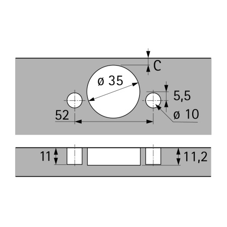 ПЕТЛЯ INTERMAT 9936,УГОЛ 95ГР, ЧАШКА TH43D35,СРЕДНЯЯ СТЕНКА, B3