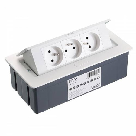 Удлинитель настольный SOFT 3 розетки AE-PBSC3GU-10 (French), белый, с проводом 1,5 метра