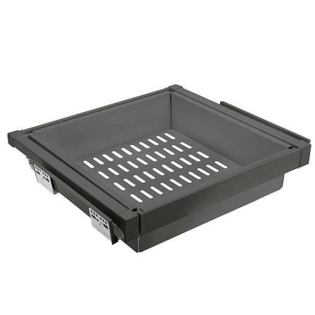 Корзина для белья перфорированная WG-KOSZM70-60 графит, с доводчиком, полного выдвижения