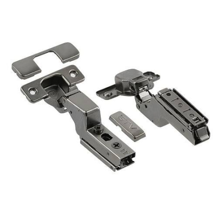 Петля SOLID PRO внутренняя самозакрывающаяся, регулировка в 3 плоскостях, прямая планка CLIPON, черн