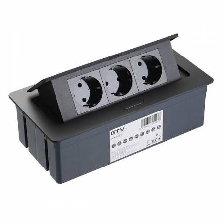 Удлинитель настольный SOFT 3 розетки AE-PBSC3GS-20 (Schucko), черный, с проводом 1,5 метра